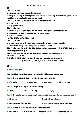 Bộ đề thi học kỳ II Lớp 8 môn Hóa học